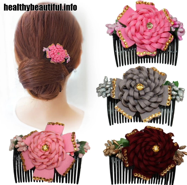 Flower Comb with Messy Bun Instructions